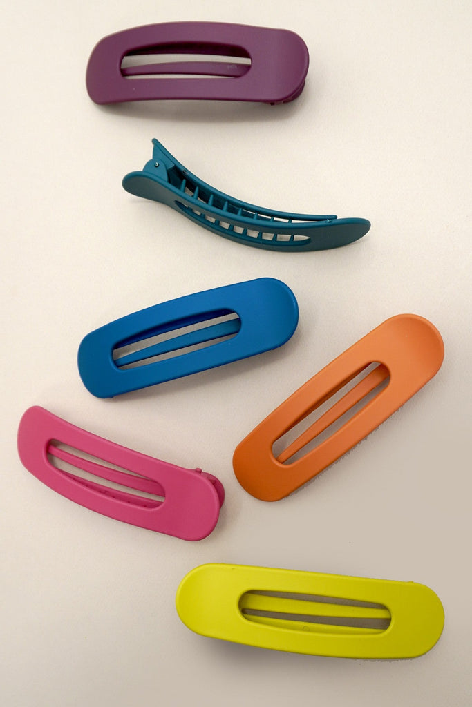 LARGE OVAL LAY DOWN FLAT HAIR CLAW CLIPS  12-piece set | 40H916-12 piece set