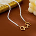 Horsebit Centerpiece Faux Pearl Strand Necklace | 80N95007
