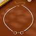 Horsebit Centerpiece Faux Pearl Strand Necklace | 80N95007
