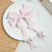PRETTY TEXTURED CHECKER BOW RIBBON HAIR CLIPS | 40H925