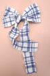 PRETTY TEXTURED CHECKER BOW RIBBON HAIR CLIPS | 40H925
