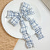 PRETTY TEXTURED CHECKER BOW RIBBON HAIR CLIPS | 40H925