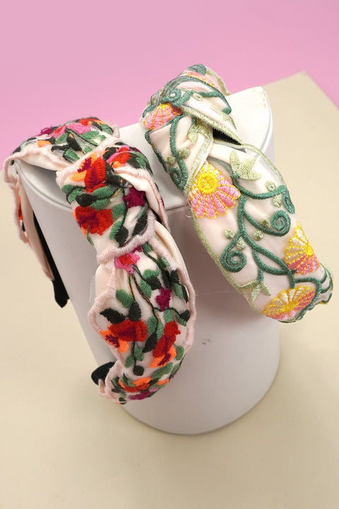 COLORFUL FLORAL EMBROIDERY HAIR BAND HEADBAND | 40HB170