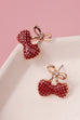 CUTE BOW DOUBLE HEART CHERRY STUD EARRINGS | 80E6596