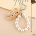 PEARL HEART BEAR PEARL BAG CHARM KEYCHAINS | 40KC154