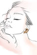 HALF FLOWER TEARDROP STONE STUD EARRINGS | 80E6648