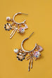 CERAMIC PORCELAIN BOW FLOWER CHARM DROP HOOP | 80E6644