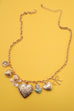 CHARM NECKLACE-HEART LOCKET PORCELAIN FLOWER BOW | 80N91722