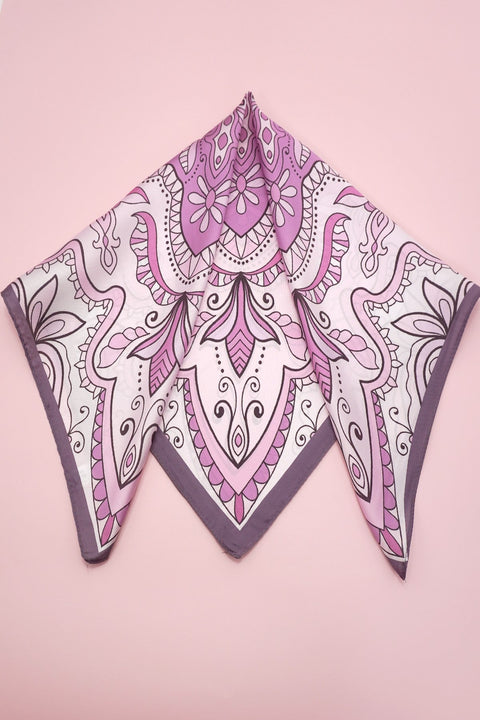 TRADITIONAL AZTEC PRINT SILKY FEEL BANDANA SCARF | 40SC642
