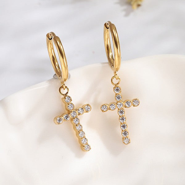 18K STAINLESS STEEL WATERPROOF TARNISH FREE HOOPS | 40E365