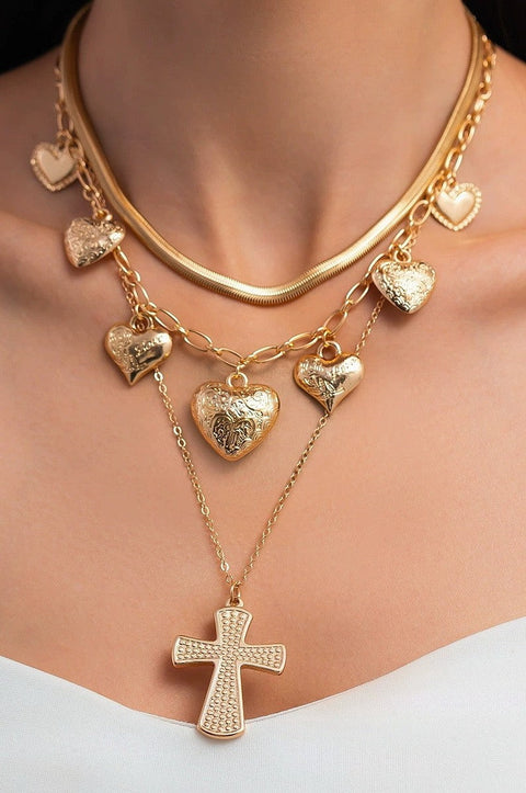 【Dior】Heart charm multi-chain necklace Dior Silver Tone Multi Heart Charms Necklace Dior | TLC