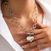 NOTABLE HAMMERED HEART FRONT TOGGLE NECKLACE | 40NK9476