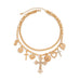 CHARM NECKLACE-MULTI CROSS CHARMS LAYERED NECKLACE | 40NK9477