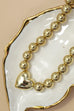 PUFFY HEART BALL CHAIN NECKLACE | 40NK9484