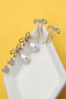 RHINESTONE HEART BOW PEARL DROP BOW EARRINGS | 80E6698