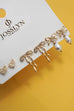 RHINESTONE HEART BOW PEARL DROP BOW EARRINGS | 80E6698