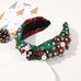PLAID PEARL BEADED WIDE KNOTTED HEADBAND | 40HB169