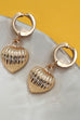RIBBED HEART HUGGIE HOOP DROP EARRINGS | 31E50783