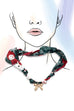 HANDMADE SCARF NECKLACE - CHRISTMAS SNOWMAN BOW | 80N91827