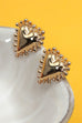 SPIKE EDGE GOLD HEART STUD EARRINGS | 80E6735