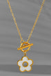 STAINLESS STEEL TARNISHFREE FLOWER TOGGLE NECKLACE | 40NK952
