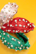 CHRISTMAS RHINESTONE PEARL BEAD HAIR BAND HEADBAND | 40HB180
