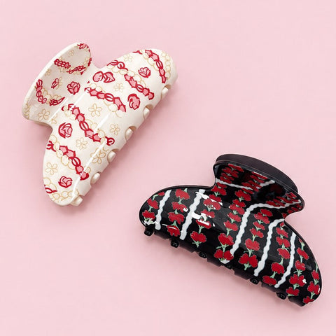 Floral Printed Hair Claw Clips | 40H1244