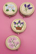 FLORAL EMBROIDERY JEWELRY ORGANIZER WITH MIRROR | 40P572