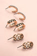 BAGUETTE STONE DOUBLE HOOP HUGGIE TRIO EARRINGS | 80E6906