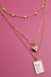 SQUARE BOW EPOXY CHARM LAYERED NECKLACE | 80N91936