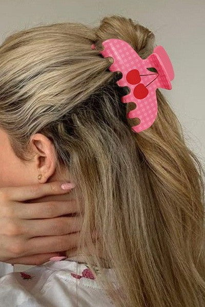 CHERRY OVAL HAIR CLAW CLIPS | 40H975
