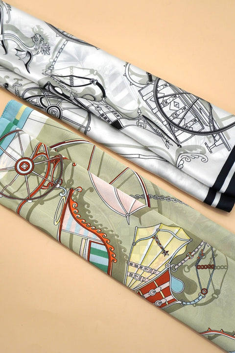 DESIGNER PRINT SILKY FEEL BANDANA SCARF | 40SC675