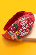 HO HO HO CHRISTMAS HOLIDAY SEED BEAD HEADBAND | 91H25703