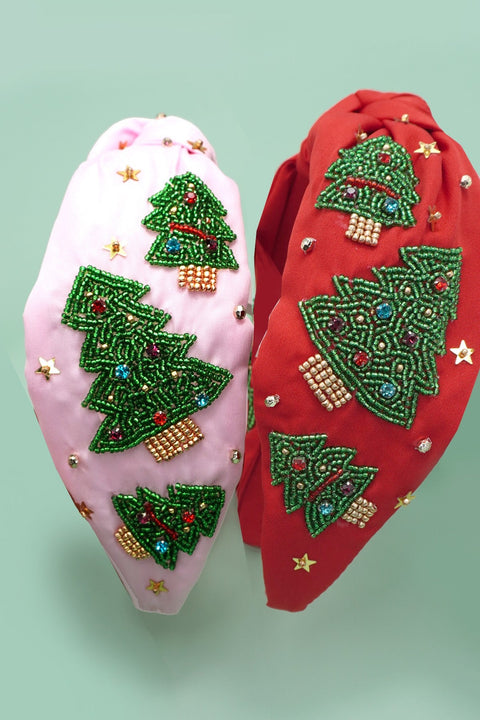 CHRISTMAS TREE HOLIDAY SEED BEAD HEADBAND | 91H25720