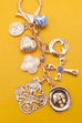 BAG KEY CHARM-CROSS HEART PORCELAIN COIN | 80K057