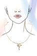 SEA LIFE GOLD RHINESTONE FISH CHARM NECKLACE | 80N92117