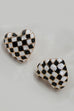 CHECKER HEART STUD EARRINGS | 80E61088