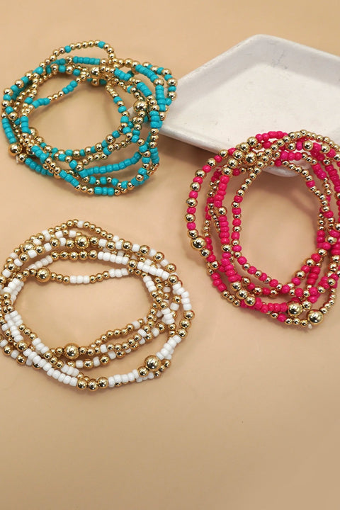 MULTI LAYER BALL CHAIN BEADED BRACELET | 40B5177