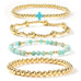 BOHO CROSS MULTI  COLORFUL BEADED STRETCH BRACELET | 40B5180