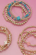 BOHO CROSS MULTI  COLORFUL BEADED STRETCH BRACELET | 40B5180