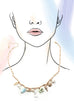 CHARM NECKLACE-OCEAN PORCELAIN FISH SEASHELL | 80N92142