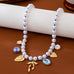 Blue & White Porcelain Multi-Charm Pearl Necklace | 80N93910