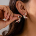 Pink Enamel Folk Art Bird Drop Earrings | 80E63565