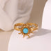 18K STAINLESS STEEL TARNISH FREE STONE RING | 40R117