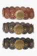 Western Studded Circular Disc Snap Punk Belt | 40BT653