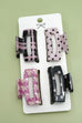 Set of 4 Mini Rectangle Pattern Hair Claw Clips | 40H998