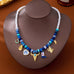 Western Coastal Blue Beaded Multi-Charm Necklace | 80N93912