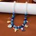 Western Coastal Blue Beaded Multi-Charm Necklace | 80N93912