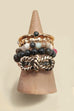 LAYERED MULTI BEADED FLORAL BOW STACKABLE RING SET | 80R053
