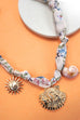SCARF CHARM NECKLACE-SEASHELL SUN CERAMIC SHELL | 80N92319